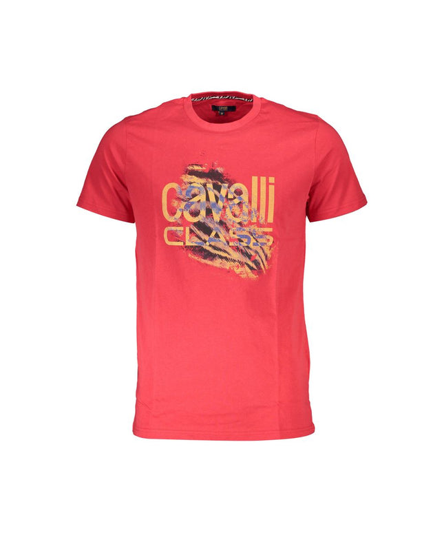 Cavalli Class Red Cotton Men T-Shirt