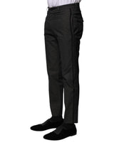 Dolce & Gabbana Gray Cotton Patterned Formal Pants