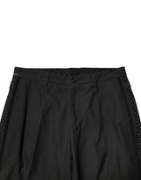 Dolce & Gabbana Gray Cotton Patterned Formal Pants