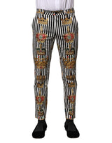 Dolce & Gabbana Multicolor Striped Crown Pants