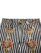 Dolce & Gabbana Multicolor Striped Crown Pants