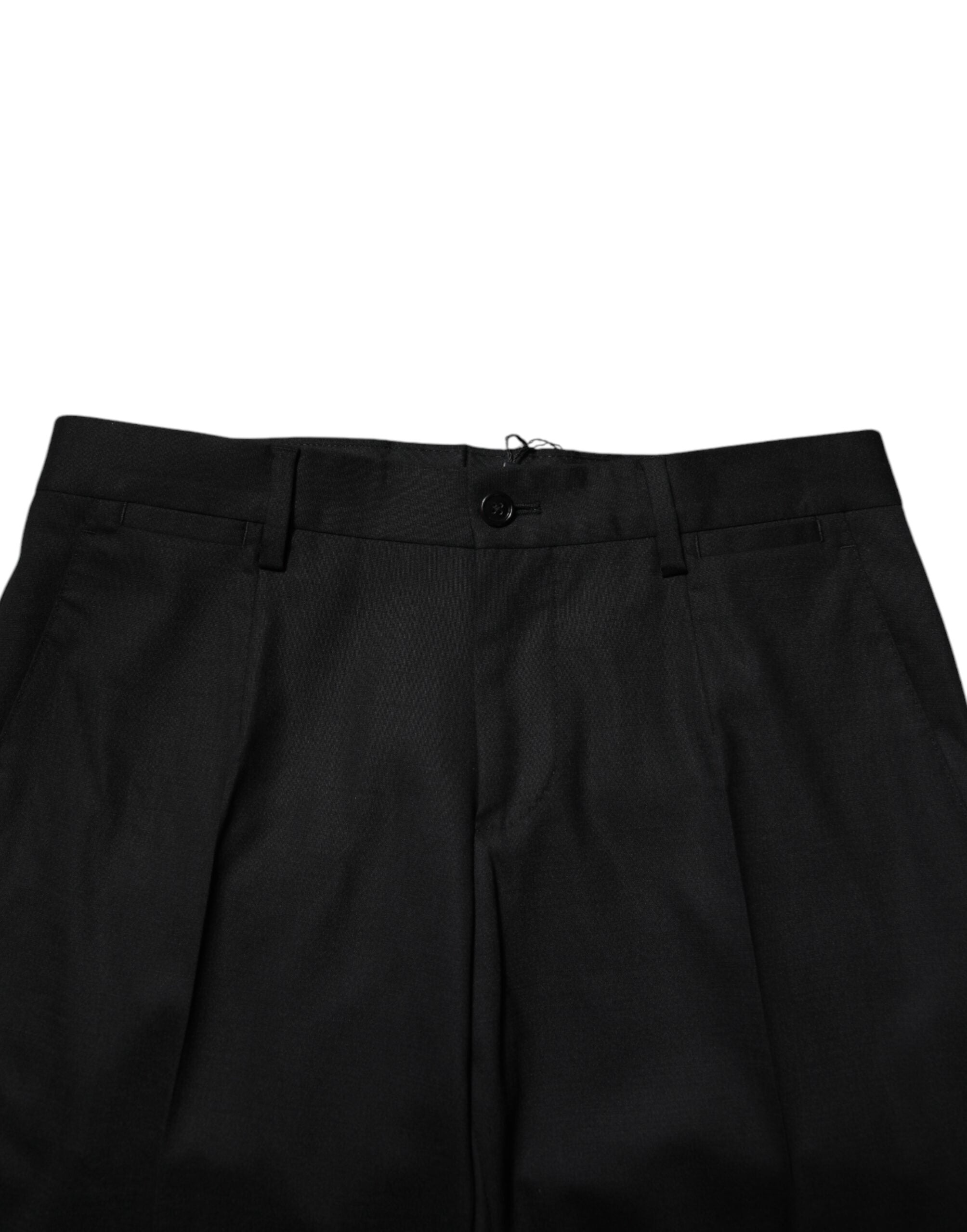 Dolce & Gabbana Black Wool Formal Dress Pants