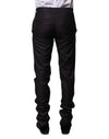 Dolce & Gabbana Black Wool Patterned Formal Pants