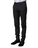 Dolce & Gabbana Gray Striped Cotton Formal Pants
