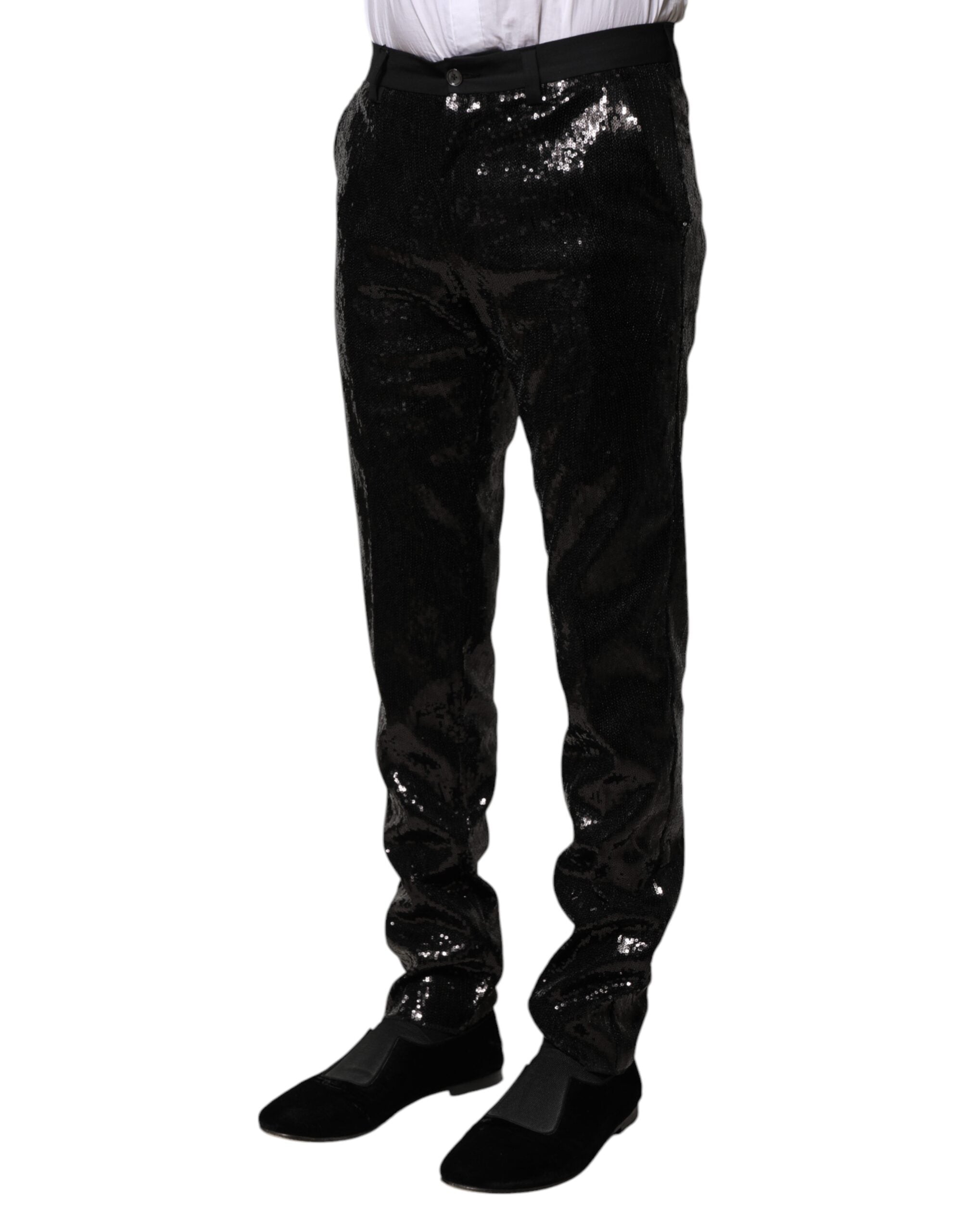 Dolce & Gabbana Black Sequined Embellishment Pants