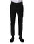 Dolce & Gabbana Black Gray Fantasy Cotton Formal Slim Pants