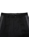 Dolce & Gabbana Black Gray Fantasy Cotton Formal Slim Pants