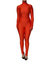Dolce & Gabbana Red Nylon Turtleneck Bodycon Jumpsuit Dress