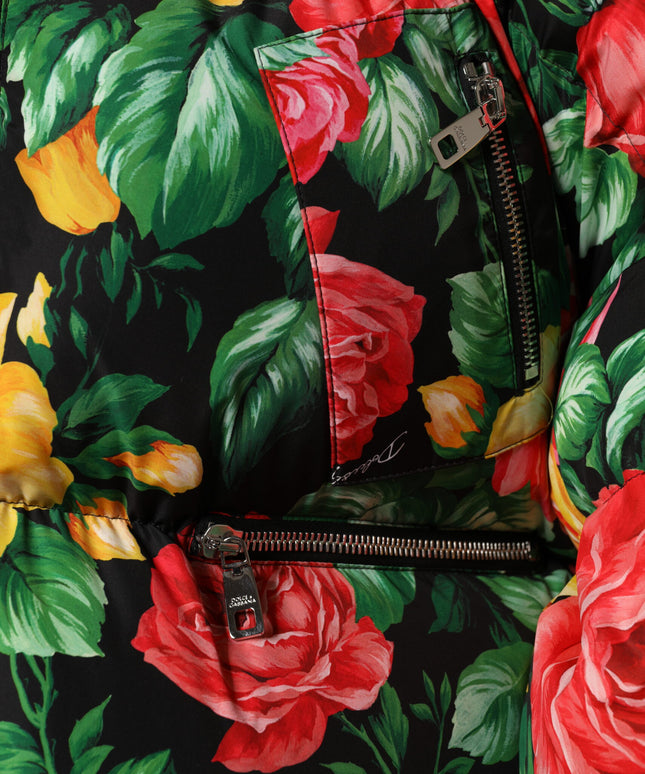 Dolce & Gabbana Multicolor Floral Puffer Hooded Jacket