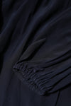 Dolce & Gabbana Blue Silk Mock Neck Long Sleeves Blouse Top