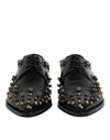 Dolce & Gabbana Black Leather Derby Dress Studded Shoes