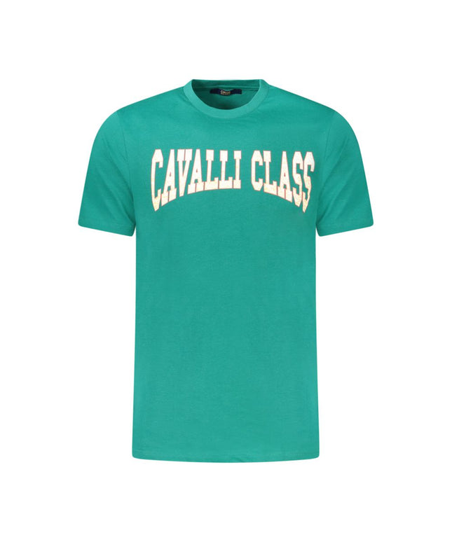 Cavalli Class Green Cotton T-Shirt