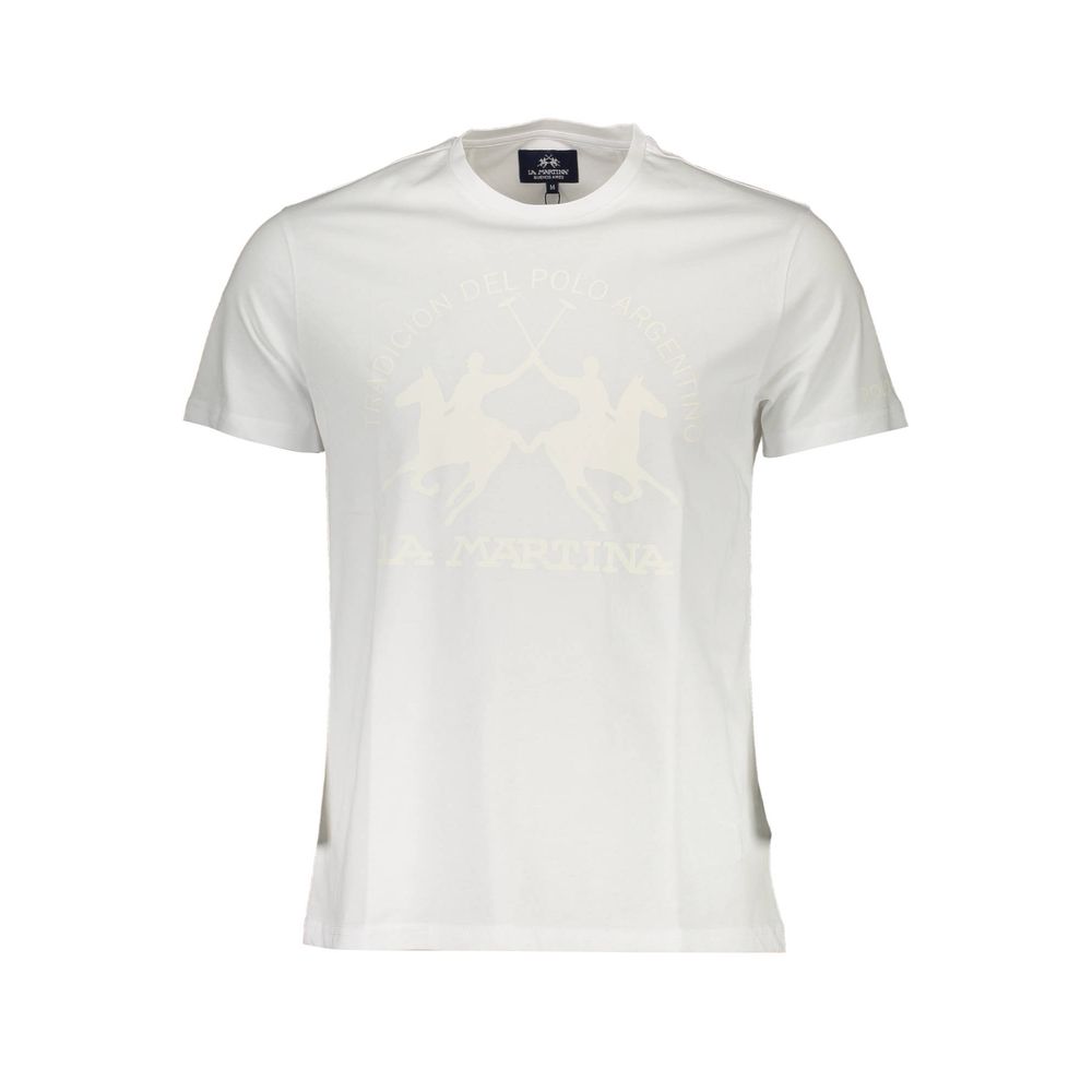 La Martina La Martina White Cotton Men T-Shirt (Italian Size MEN: M, nan: nan, nan: nan)