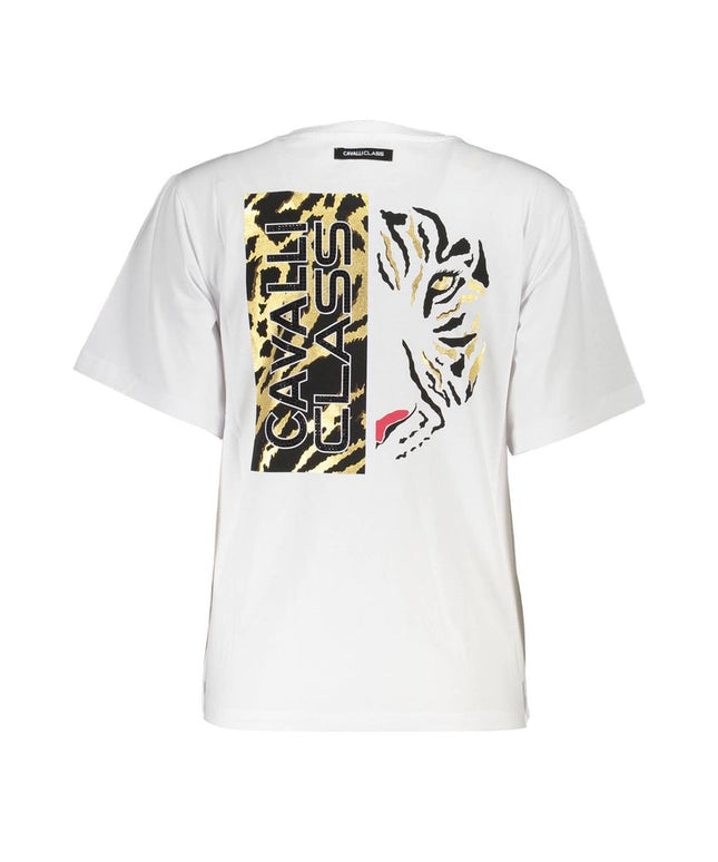 Cavalli Class White Cotton Women T-Shirt