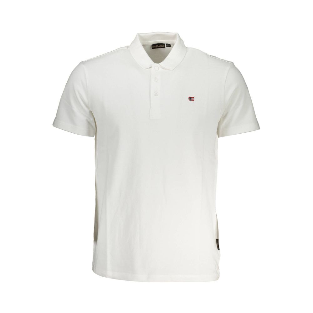 Napapijri Napapijri White Cotton Men Polo Shirt (Italian Size MEN: S, nan: nan, nan: nan)