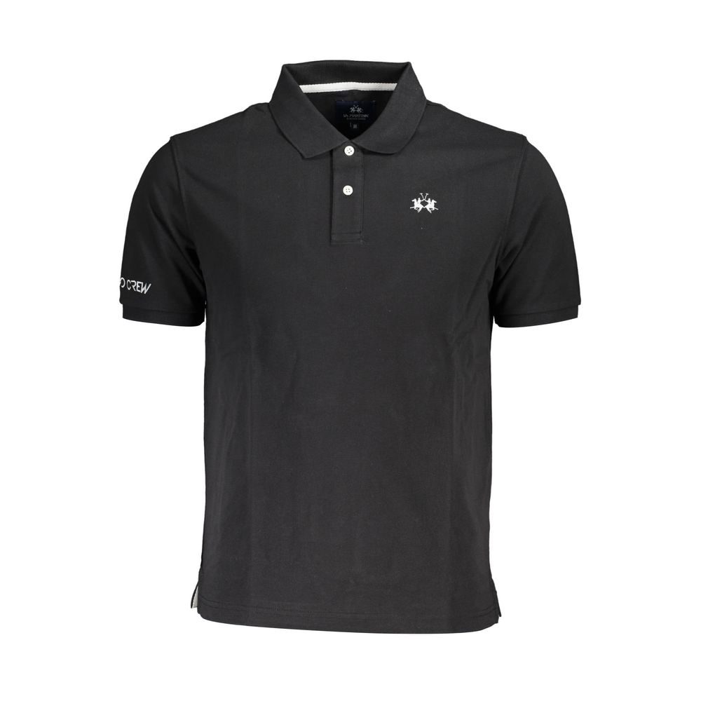 La Martina La Martina Black Cotton Men Polo Shirt (Italian Size MEN: M, nan: nan, nan: nan)