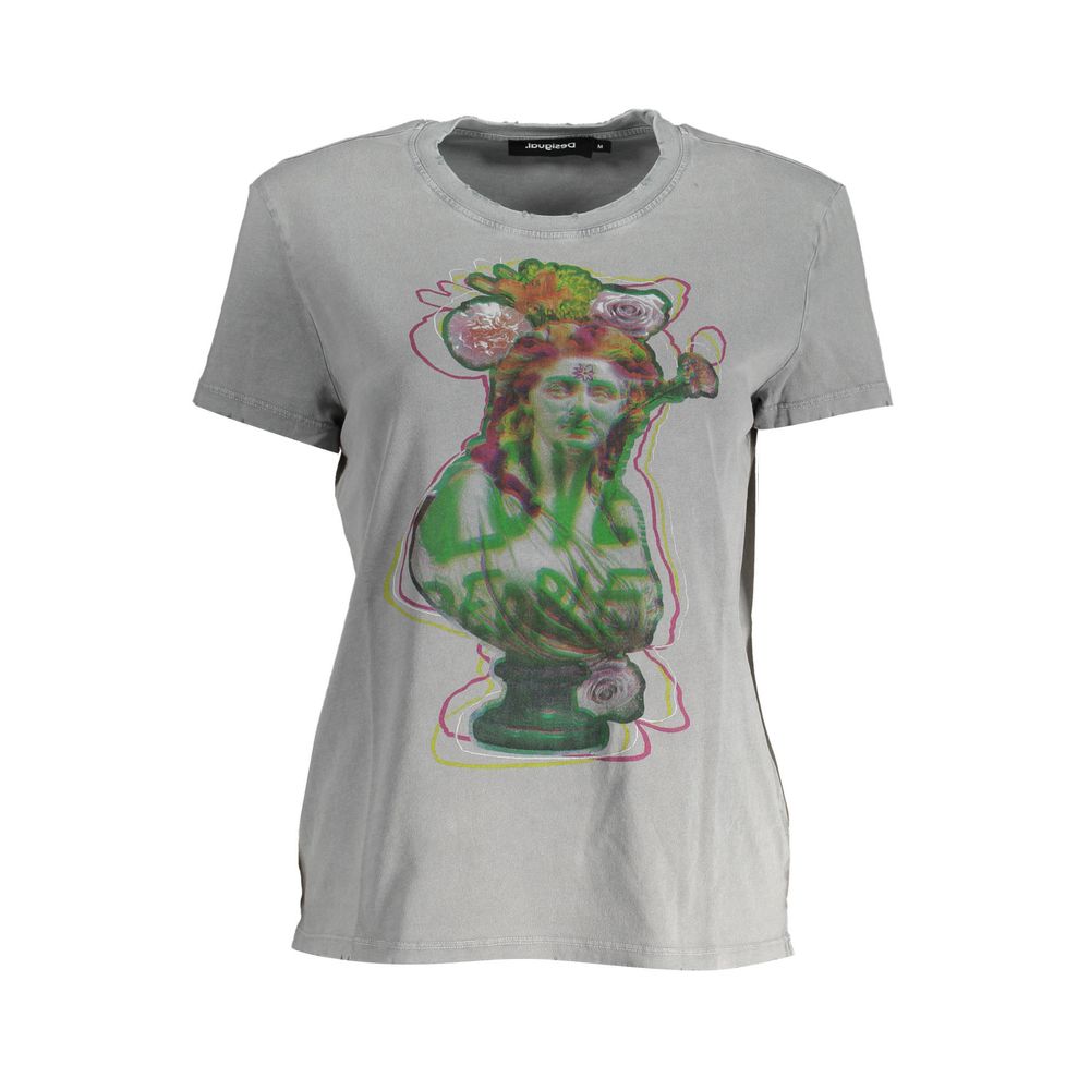 Desigual Desigual Gray Cotton Women T-Shirt (Italian Size WOMEN: S, nan: nan, nan: nan)