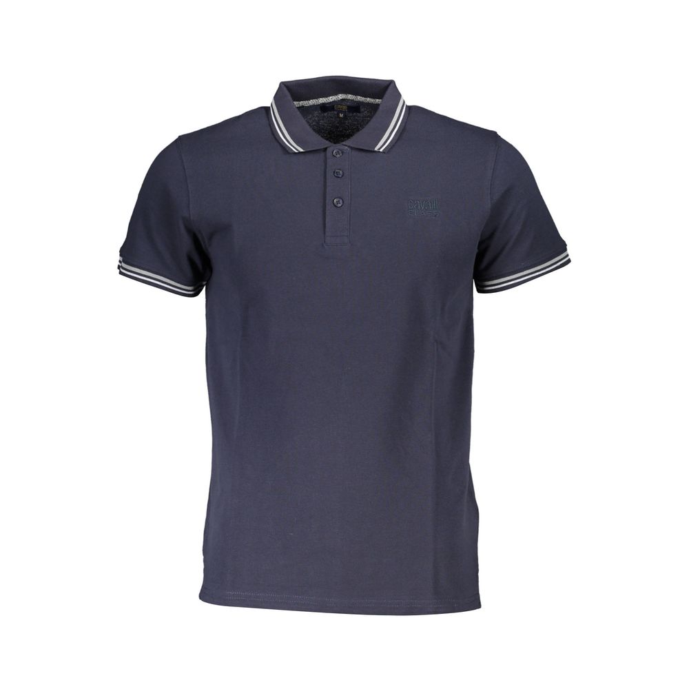 Cavalli Class Cavalli Class Blue Cotton Men Polo Shirt (Italian Size MEN: M, nan: nan, nan: nan)