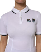 Dolce & Gabbana White Cotton Short Sleeves Collared Polo Top