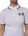 Dolce & Gabbana White Cotton Short Sleeves Collared Polo Top