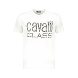 Cavalli Class White Cotton Men T-Shirt