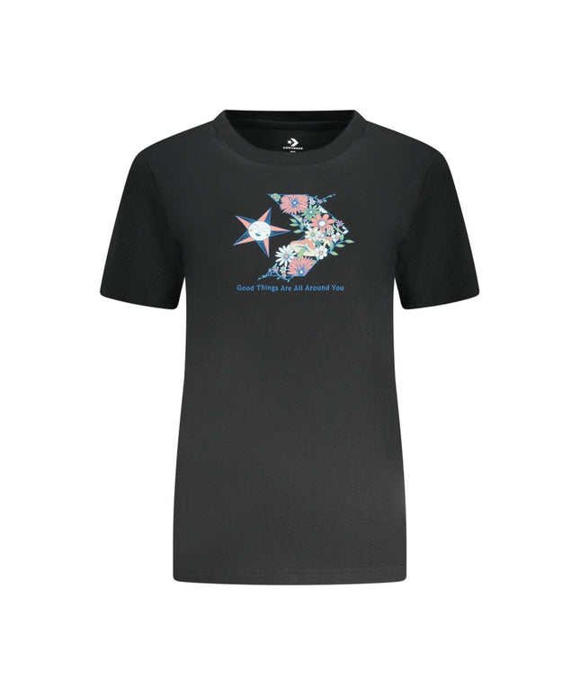 Converse Black Cotton Women T-Shirt