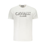 Cavalli Class White Cotton Men T-Shirt