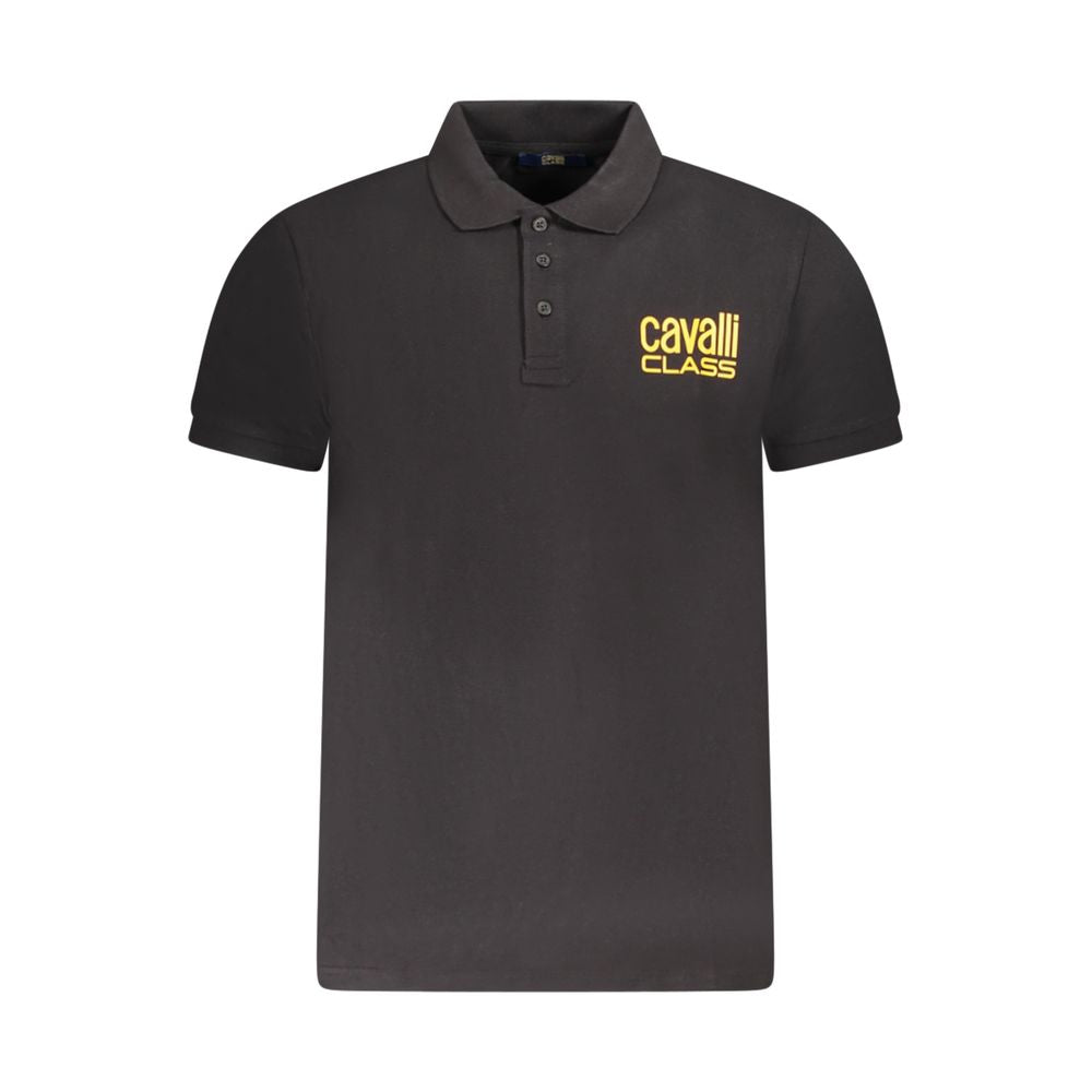 Cavalli Class Cavalli Class Black Cotton Men Polo Shirt (Italian Size MEN: M, nan: nan, nan: nan)