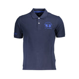 La Martina Blue Cotton Men Polo Shirt