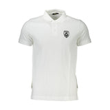 Cavalli Class White Cotton Men Polo Shirt