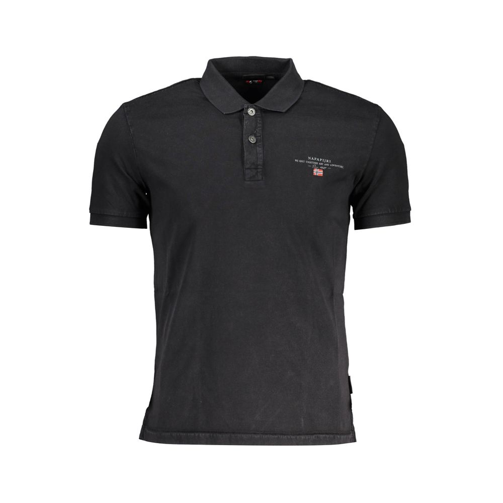 Napapijri Napapijri Black Cotton Men Polo Shirt (Italian Size MEN: S, nan: nan, nan: nan)