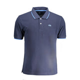 La Martina Blue Cotton Men Polo Shirt