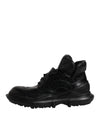 Dolce & Gabbana Black Leather Casual Mens Ankle Boots Shoes