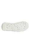 Dolce & Gabbana White Logo Print Lace Up Low Top Sneakers Shoes