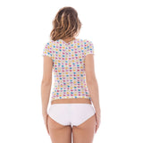 A-Style White Nylon Women T-Shirt