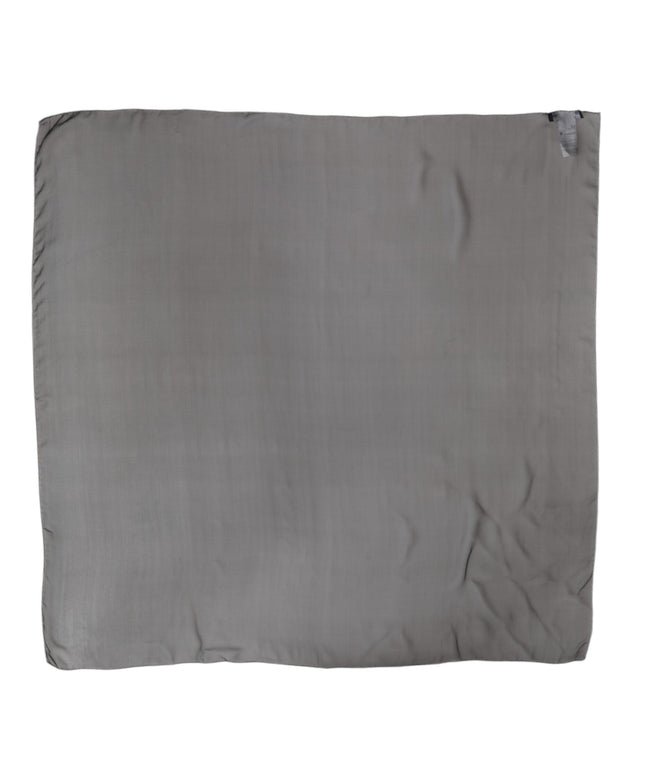 Dolce & Gabbana Gray Black Silk Square Women Foulard Scarf