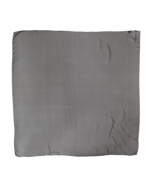 Dolce & Gabbana Gray Black Silk Square Women Foulard Scarf