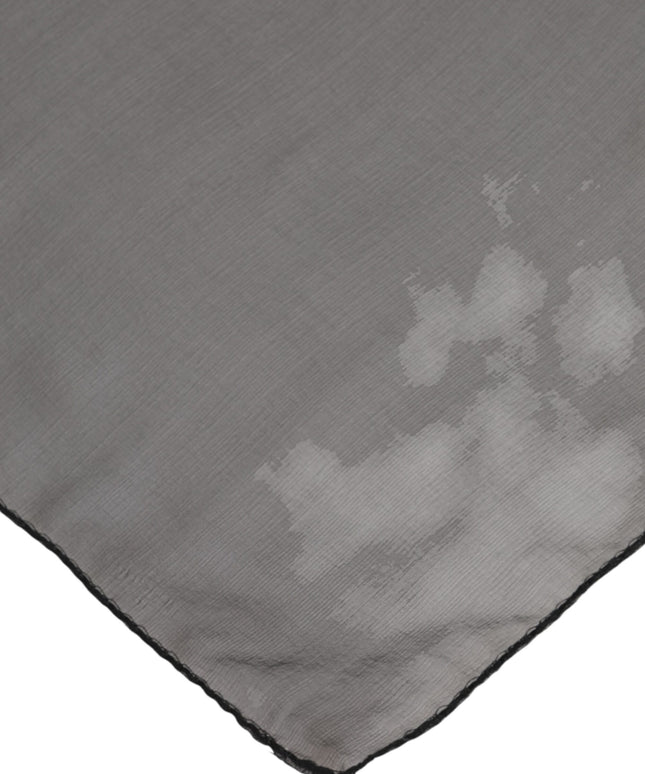 Dolce & Gabbana Gray Black Silk Square Women Foulard Scarf