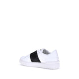 Valentino Garavani Black Calf Leather Bos Taurus Low Top Sneakers