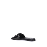 Valentino Garavani Black Calf Leather Bos Taurus Flat Sandals