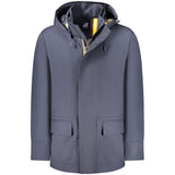 K-WAY Blue Wool Men Trench Coat