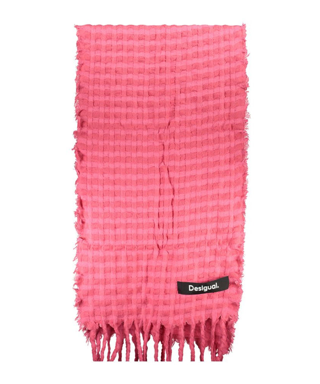 Desigual Pink Polyester Scarf