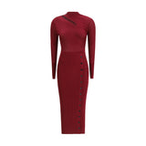 Self-Portrait Ribbed midi Dress