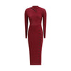 Self-Portrait Ribbed midi Dress