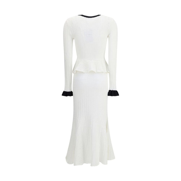 Self-Portrait Pointelle Knit Long Dress