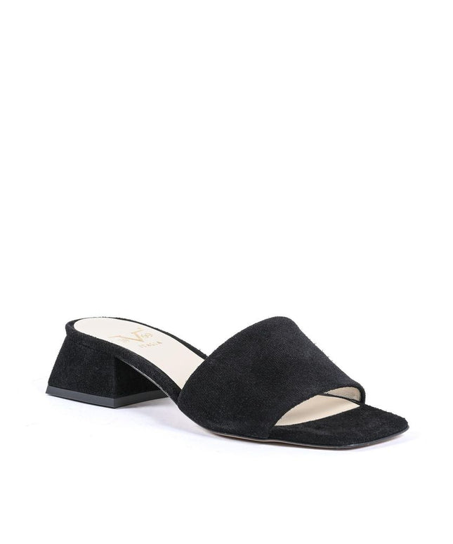 19V69 Italia Black Leather Sandal