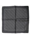 Dolce & Gabbana Black Fish Print Silk Square Men Foulard Scarf