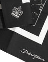 Dolce & Gabbana Black White Printed Square Foulard Scarf