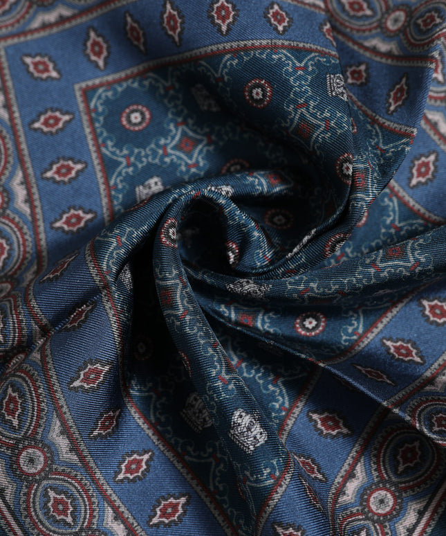 Dolce & Gabbana Blue Printed Silk Square Men Foulard Scarf