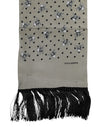 Dolce & Gabbana Gray Skulls Silk Fringes Men Foulard Scarf